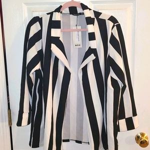 Striped 3/4 sleeve Blazer